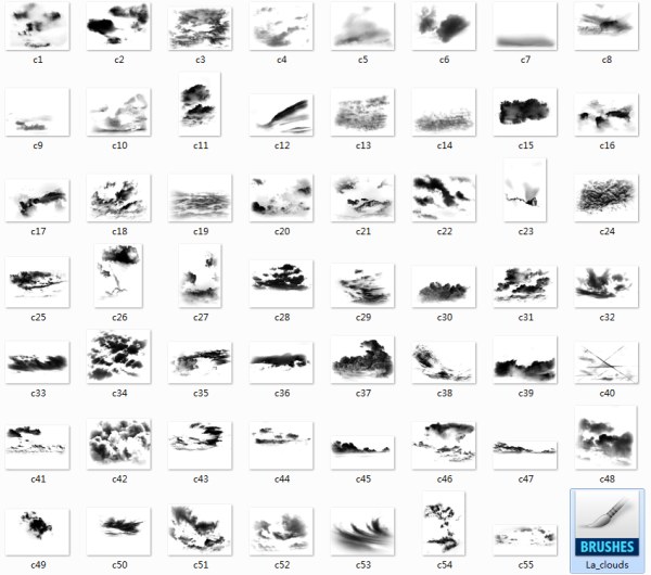 55款高清云、水墨笔刷  让你尽情画云画水墨